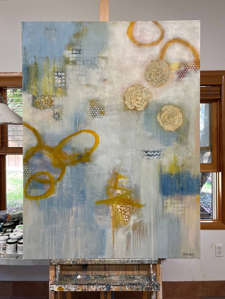 Original Abstract Garden Painting by Shellie Garber