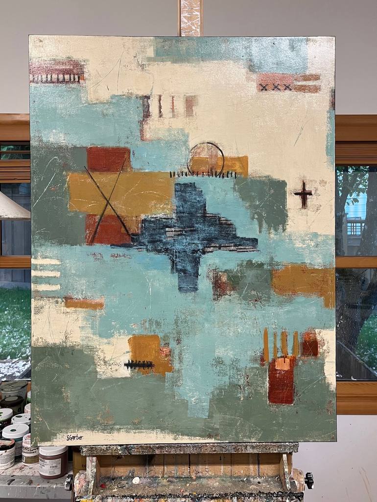 Original Abstract Expressionism Abstract Mixed Media by Shellie Garber