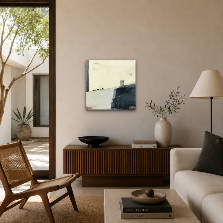 Original Black & White Abstract Mixed Media by Shellie Garber