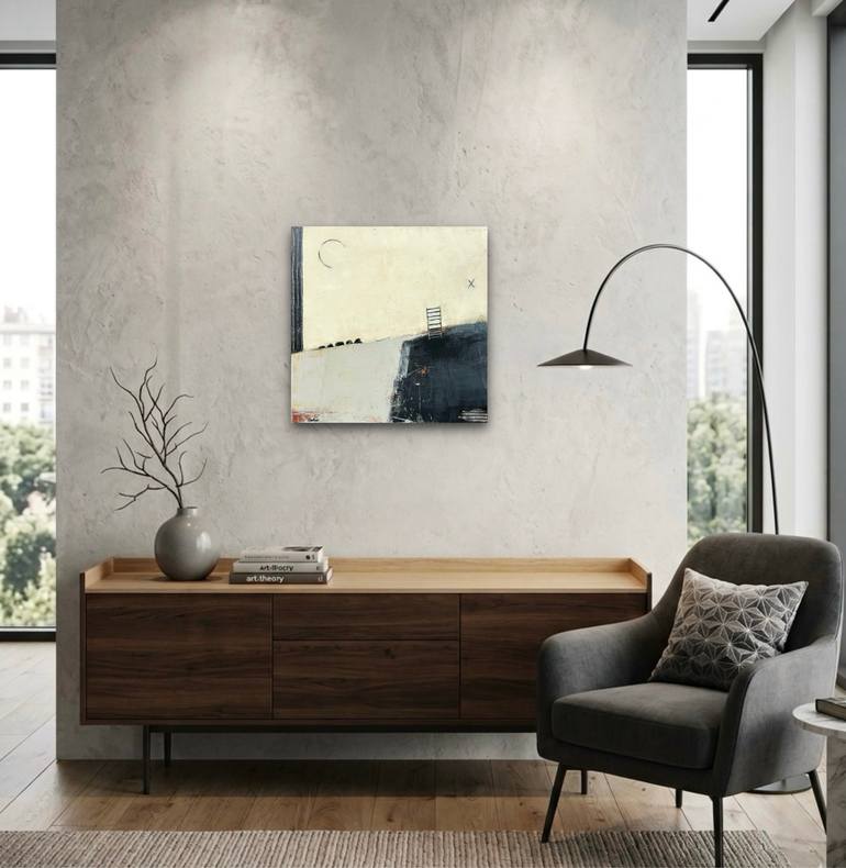 Original Black & White Abstract Mixed Media by Shellie Garber