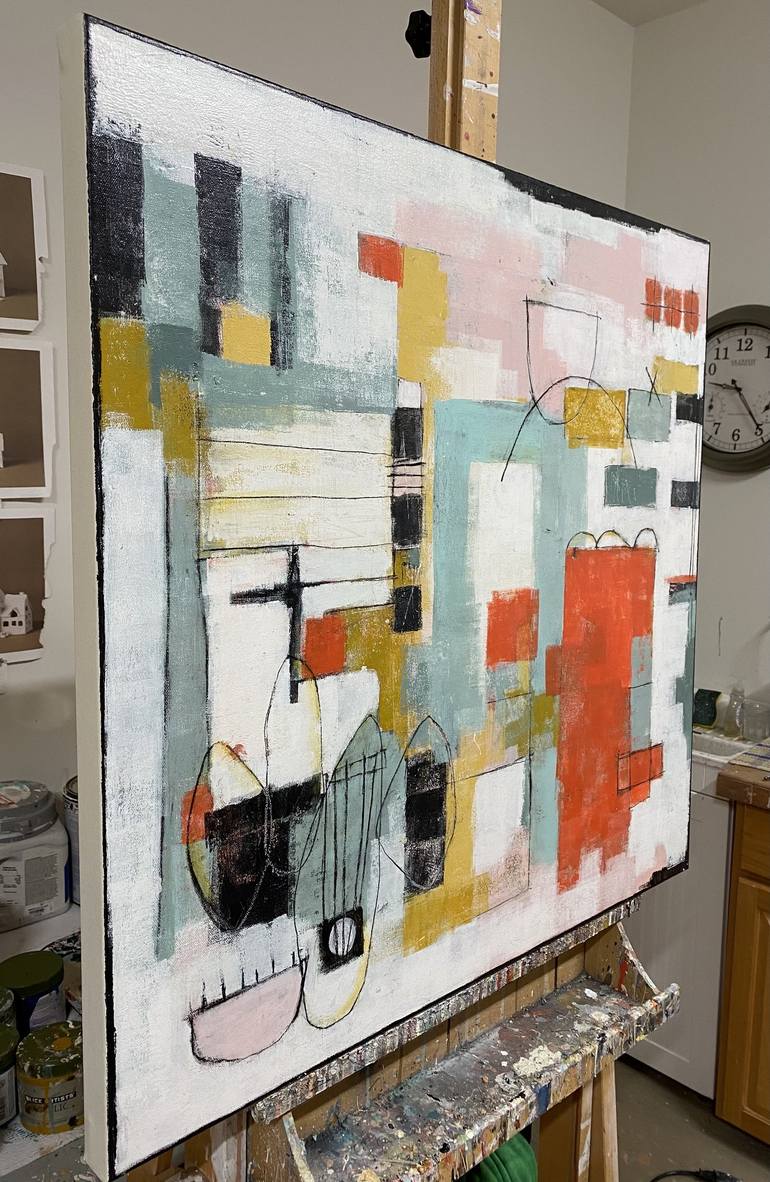 Original Cubism Abstract Painting by Shellie Garber