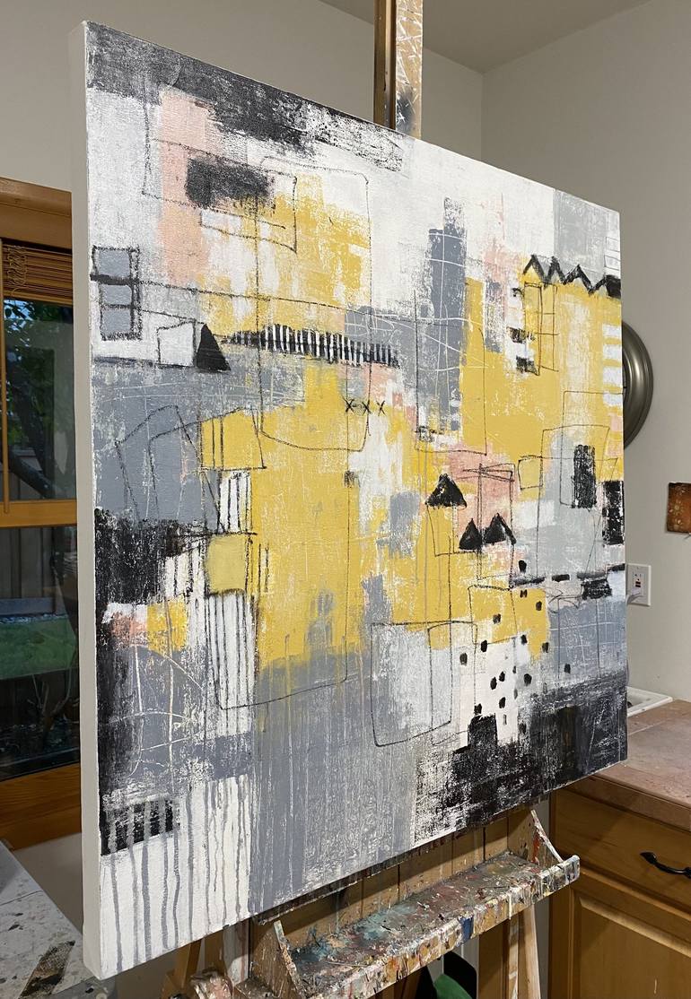 Original Abstract Cities Painting by Shellie Garber