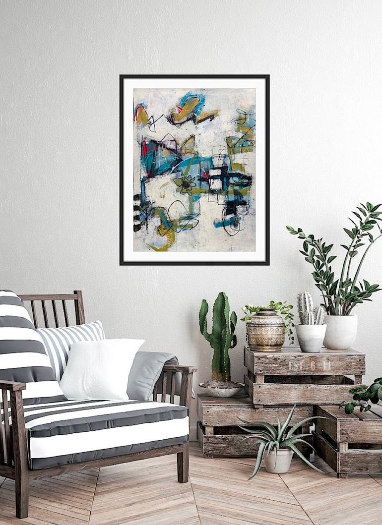 Original Abstract Botanic Painting by Shellie Garber