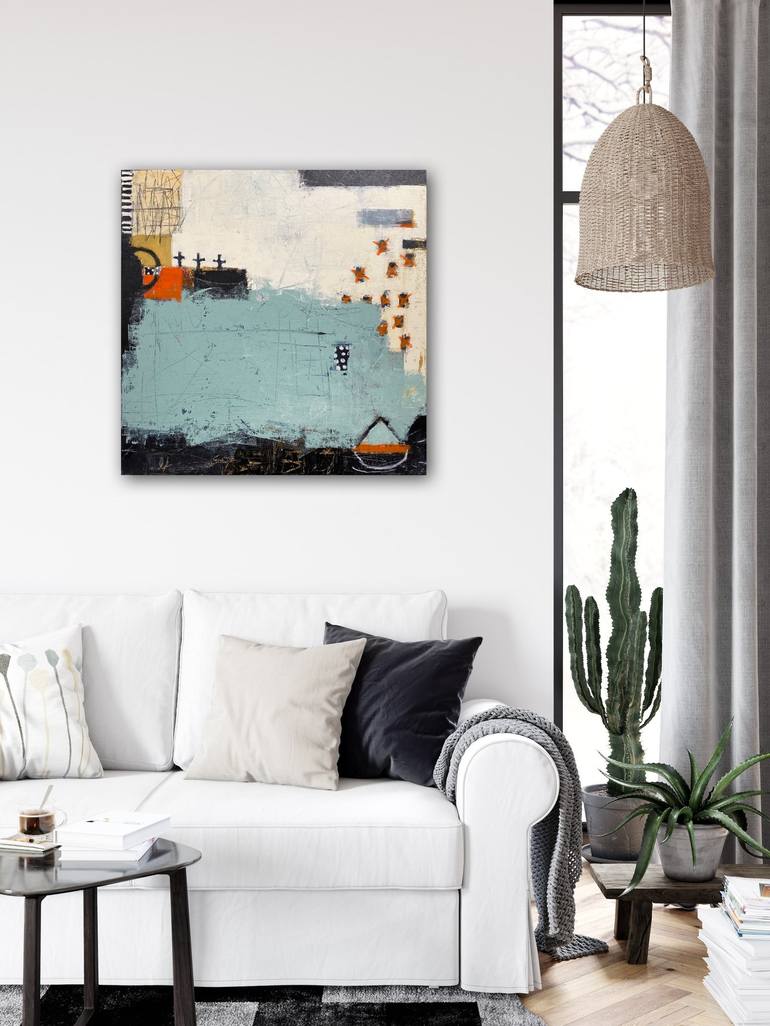 Original Abstract Boat Painting by Shellie Garber