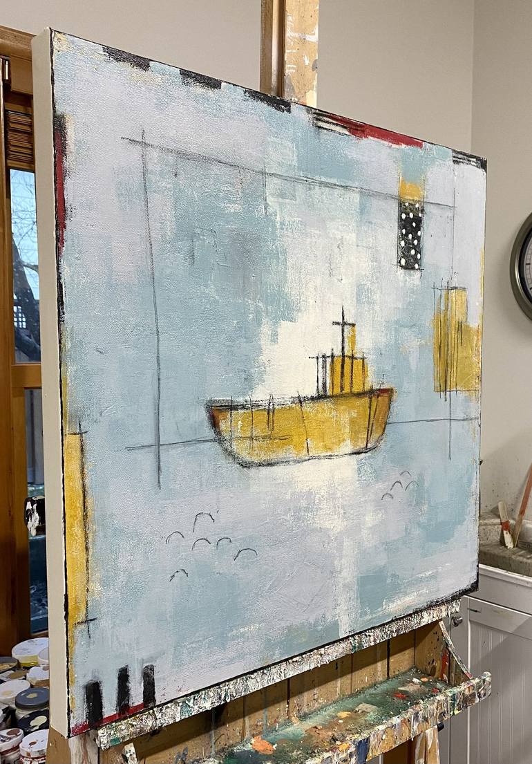 Original Contemporary Boat Painting by Shellie Garber