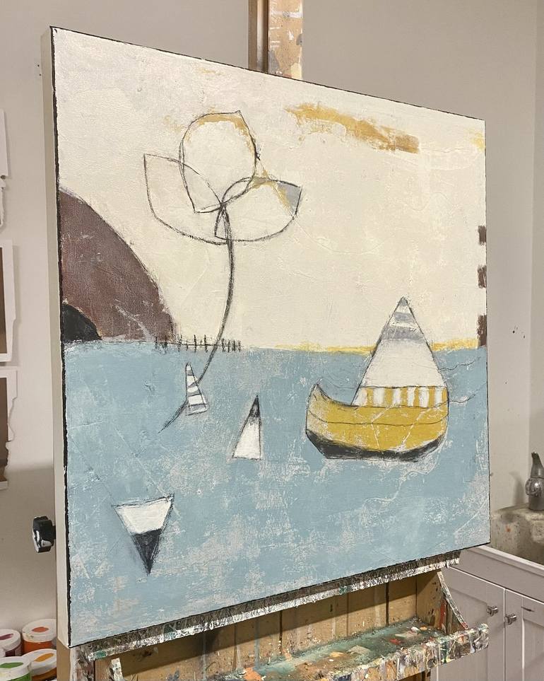 Original Boat Painting by Shellie Garber