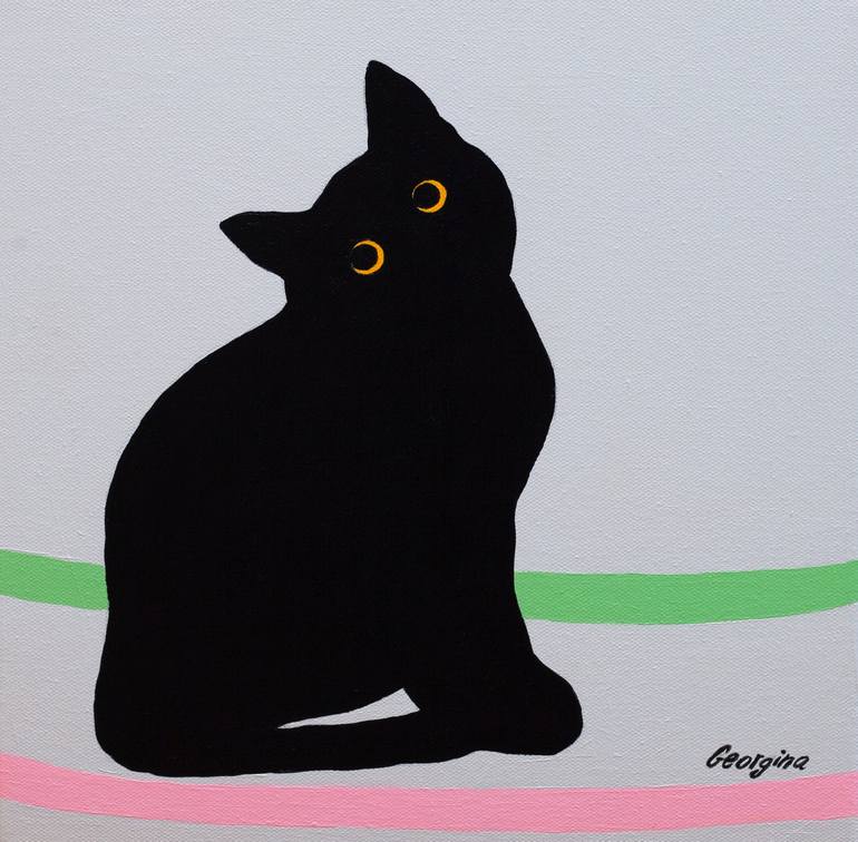 Original Pop Art Cats Paintings by Georgina Gray