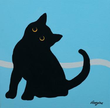 Original Pop Art Cats Painting by Georgina Gray