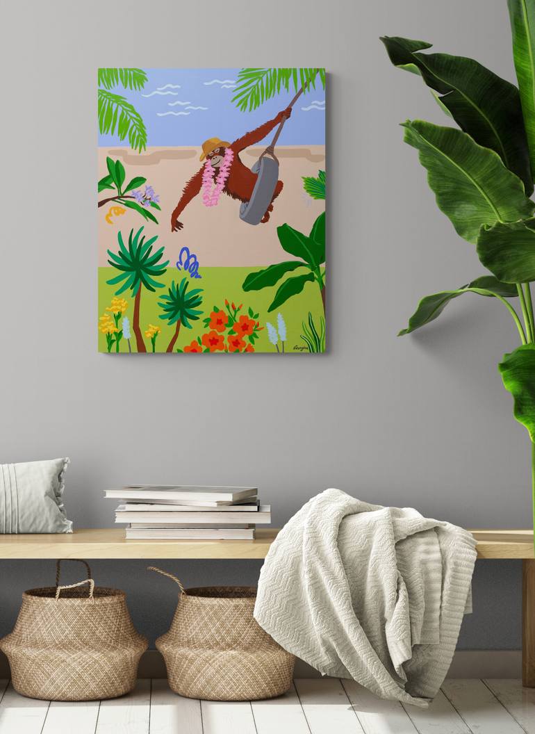 Original Folk Animal Painting by Georgina Gray