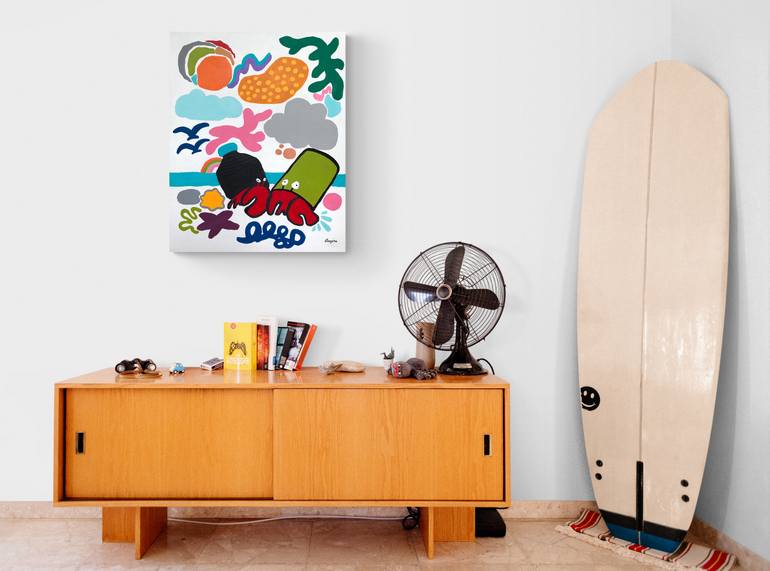 Original Abstract Beach Painting by Georgina Gray