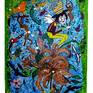 The little winged and the flower  - Weight: 2 kg - size: 45 wide by 58 high
acrylic on wood - year 2014