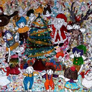 song spinning around the christmas tree