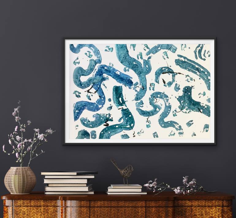 Original Art Deco Abstract Painting by Annette Falk Lund