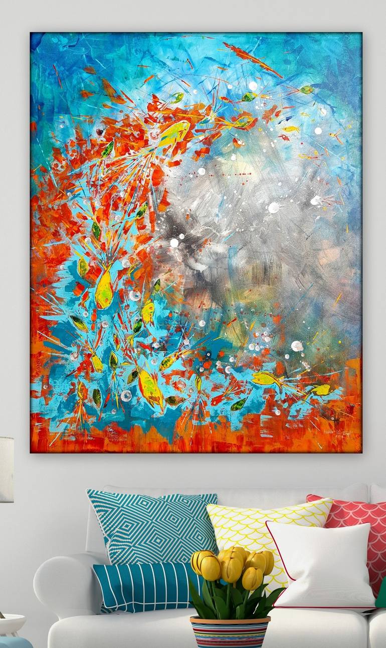 Original Abstract Expressionism Seascape Painting by Heather W Ernst