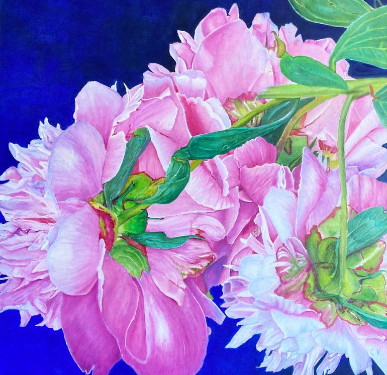 Original Floral Painting by Christiane Kingsley  Contemporary Art on Canvas  Magic Moment
