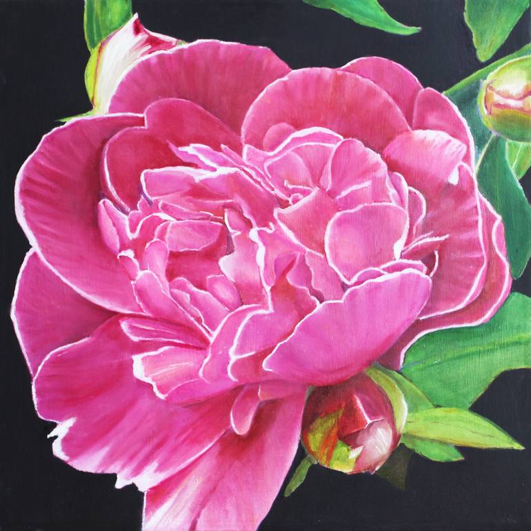 Original Floral Painting by Christiane Kingsley  Contemporary Art on Canvas  Gloria