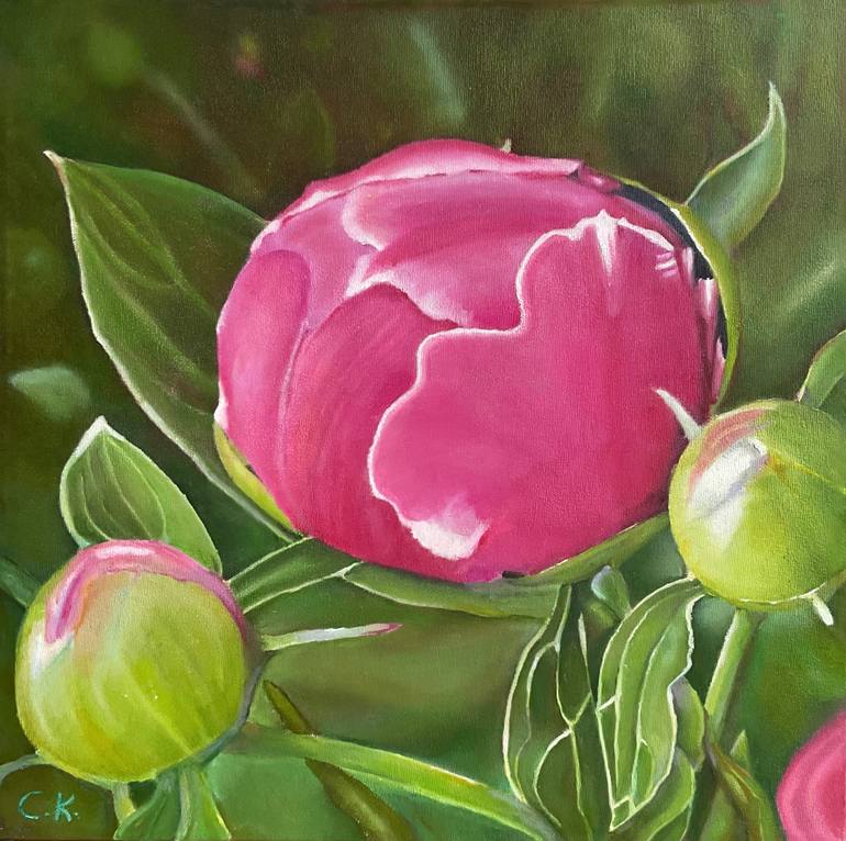 Original Floral Painting by Christiane Kingsley  Contemporary Art on Canvas  Happy Together