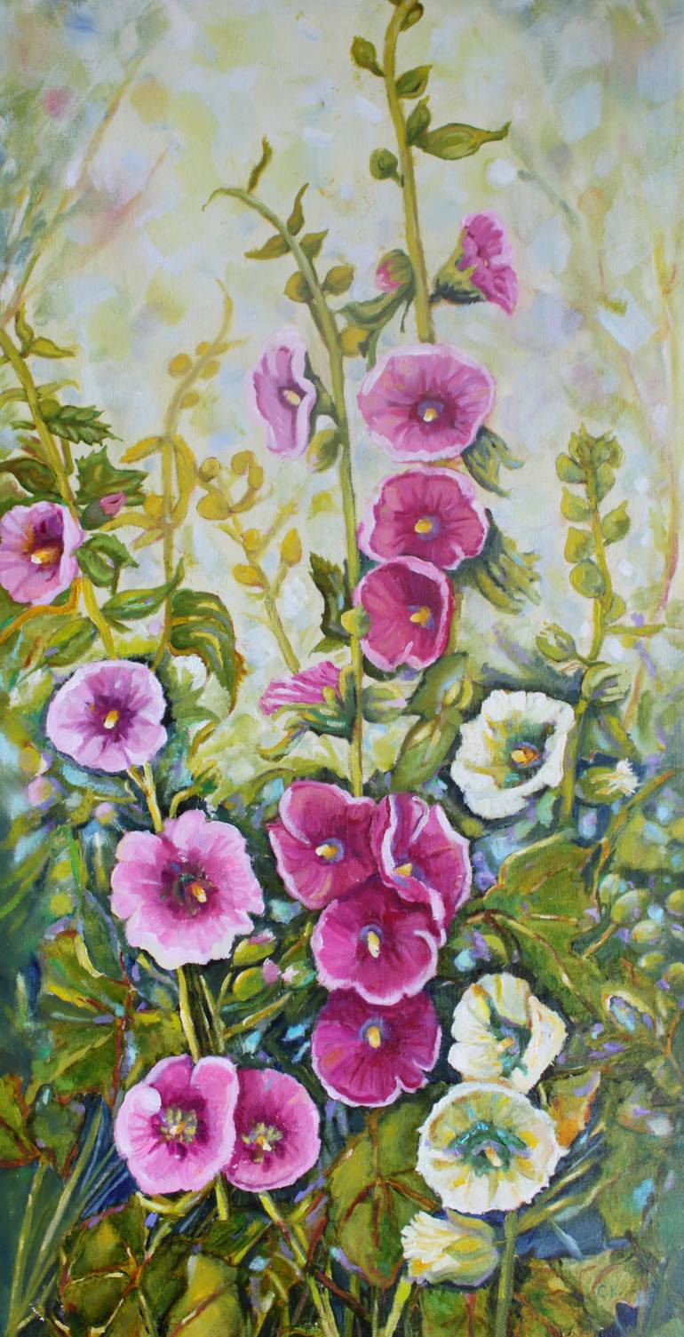 Original Floral Painting by Christiane Kingsley  Impressionism Art on Canvas  Garden Secrets