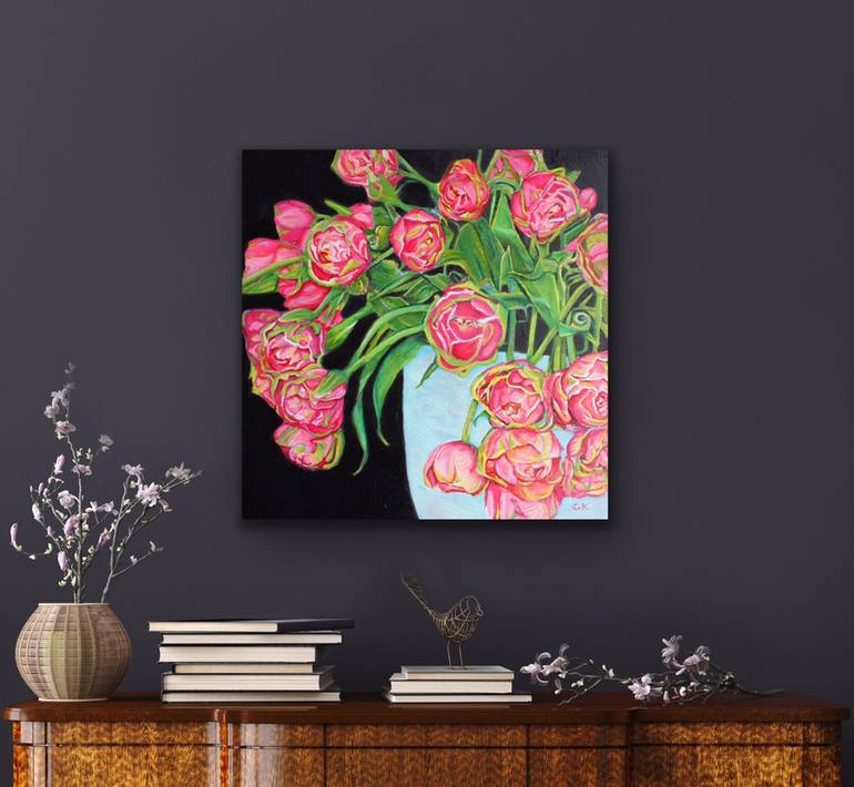 Original Fine Art Floral Painting by Christiane Kingsley