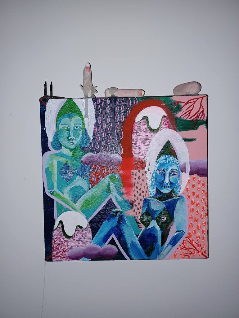 Original Dada People Painting by Alexandra Sebag