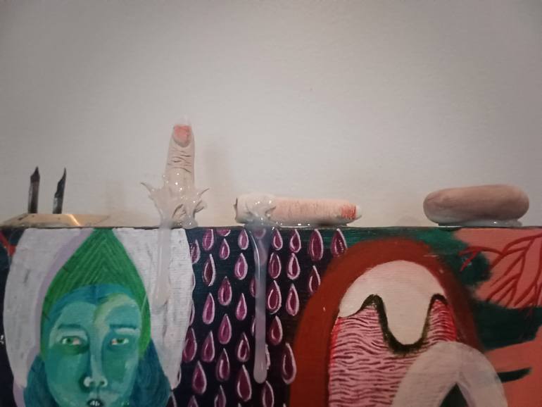 Original Dada People Painting by Alexandra Sebag