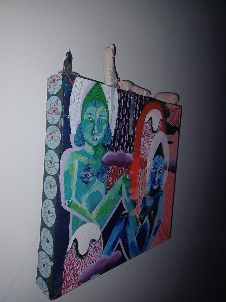 Original Dada People Painting by Alexandra Sebag