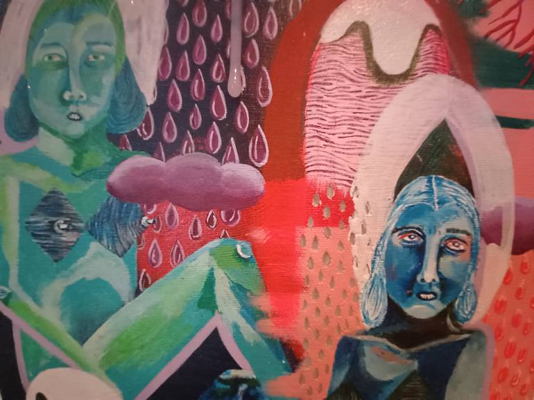 Original Dada People Painting by Alexandra Sebag