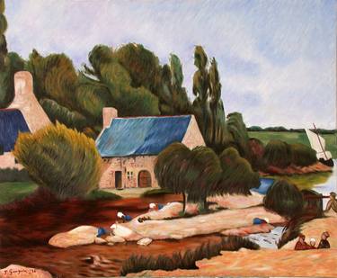 Original Impressionism Rural life Paintings by Claude GUILLEMET