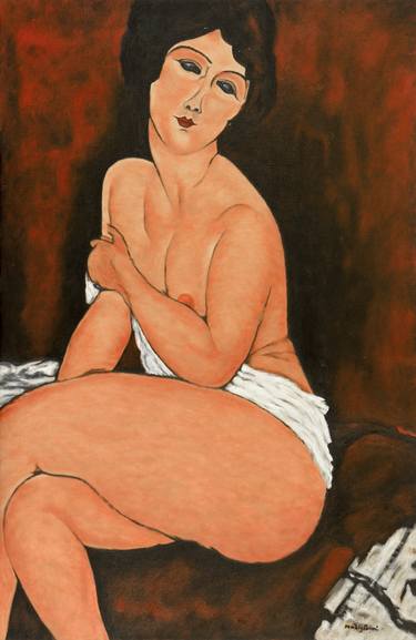 SEATED NUDE a.k.a. THE PRETTY ROMAN GIRL after Modigliani thumb