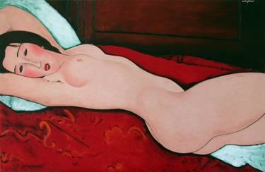 RECLINING NUDE, HANDS BEHIND THE HEAD  after Modigliani thumb