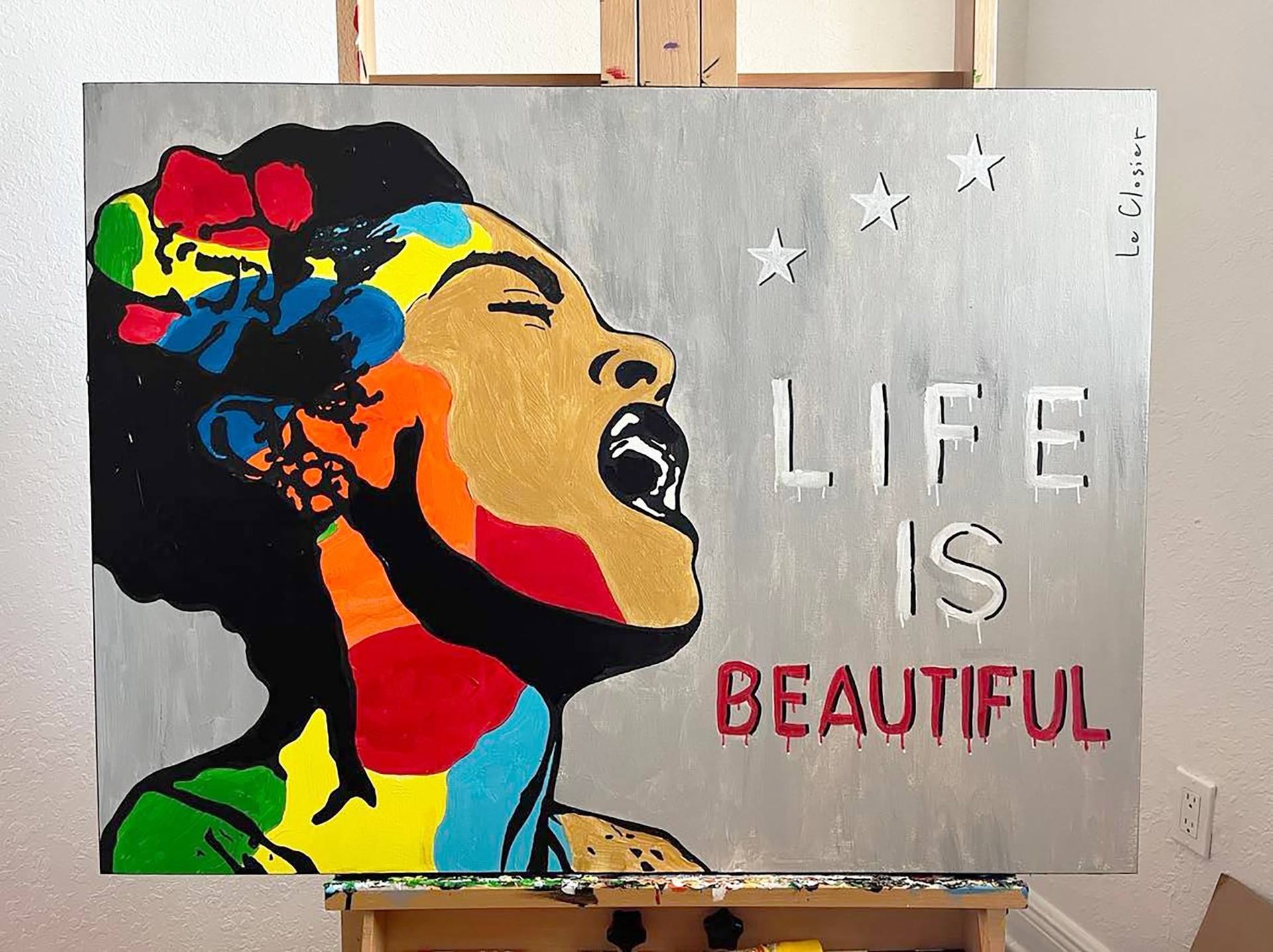 Banksy Billie Holiday Life Is Beautiful Poster Print (24 x 36
