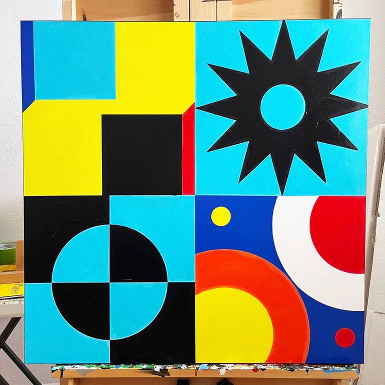 Original Abstract Geometric Painting by Le Closier