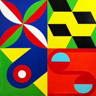 Original Abstract Geometric Paintings by Le Closier
