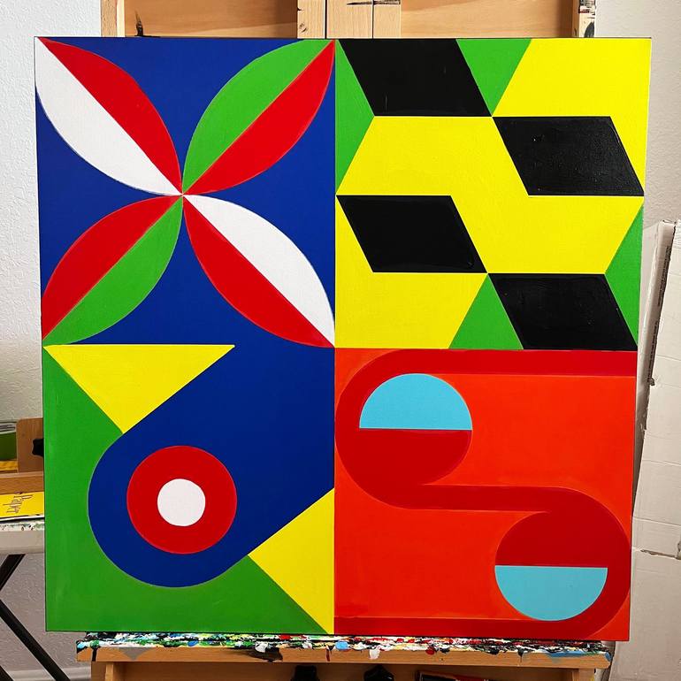 Original Geometric Painting by Le Closier