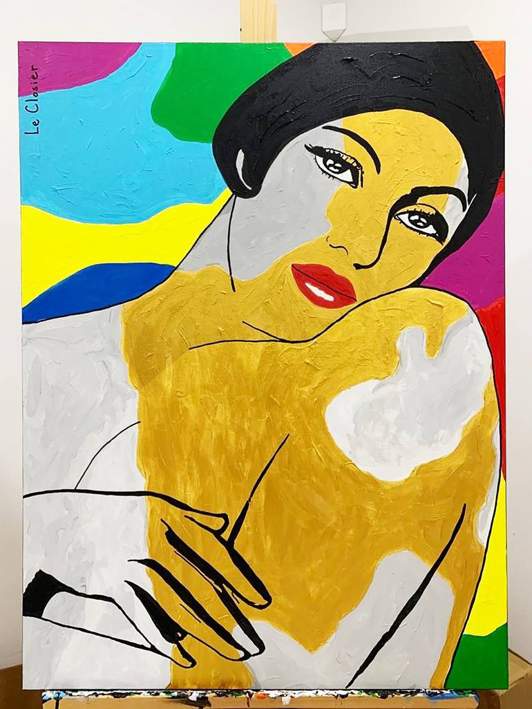 Original Pop Art Women Painting by Le Closier