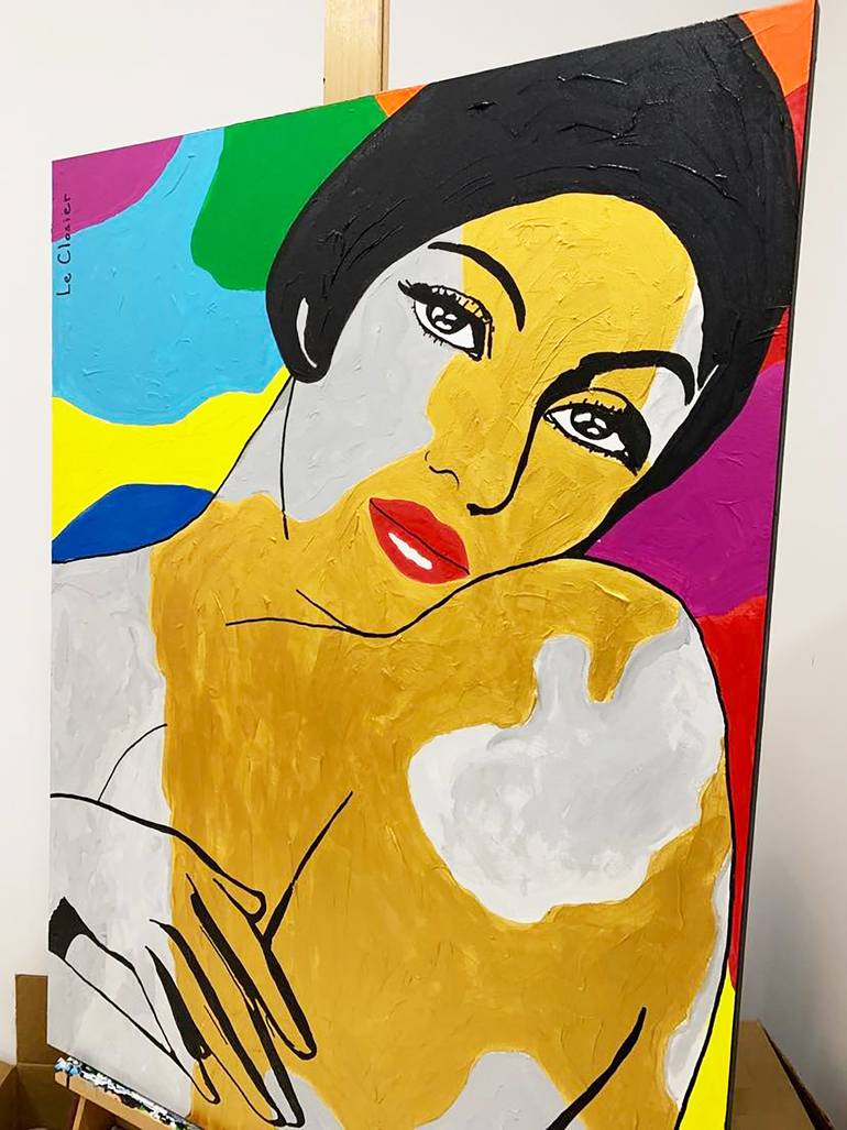 Original Pop Art Women Painting by Le Closier