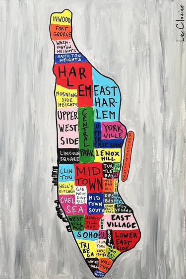 Original Abstract Expressionism Cities Painting by Le Closier
