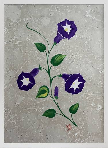 Original Art Nouveau Floral Drawings by Yücel Kavlak