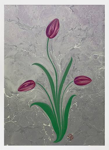 Original Art Nouveau Floral Drawings by YüCel Kavlak