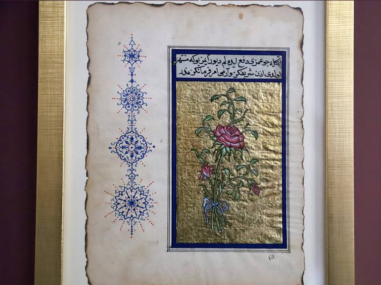 Original Baroque Calligraphy Drawing by Yücel Kavlak