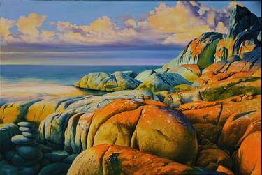 Original Realism Beach Paintings by Otto Schmidinger
