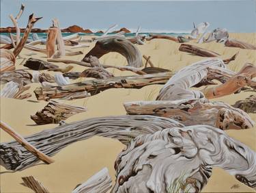 Original Realism Beach Paintings by Otto Schmidinger