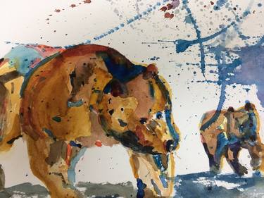 Original Abstract Expressionism Animal Paintings by Robert Templin
