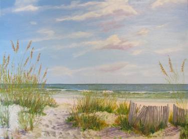 Original Contemporary Beach Paintings by Janette Marvin
