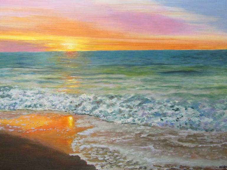 Original Beach Painting by Janette Marvin