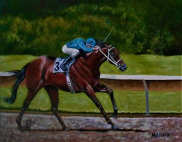Troiano Original racing horse oil painting by Marvin thumb