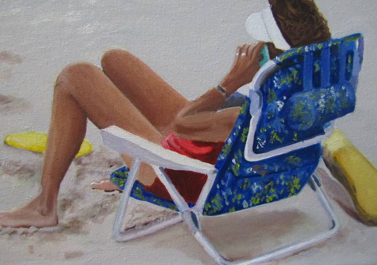 Original Figurative Beach Painting by Janette Marvin