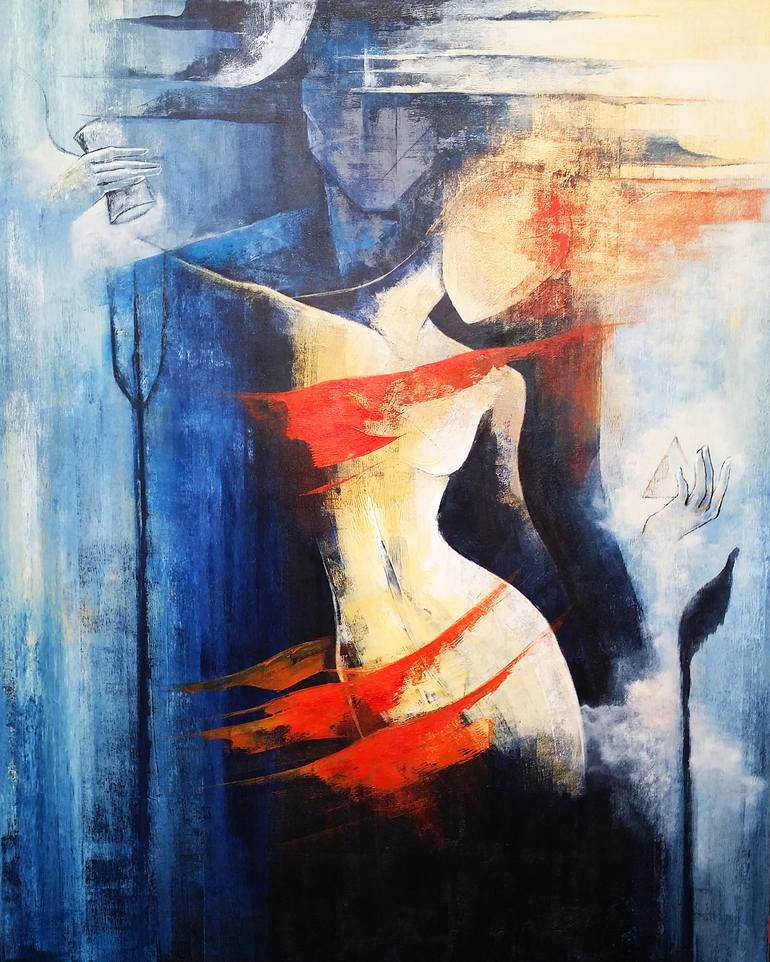 shiv shakti abstract painting