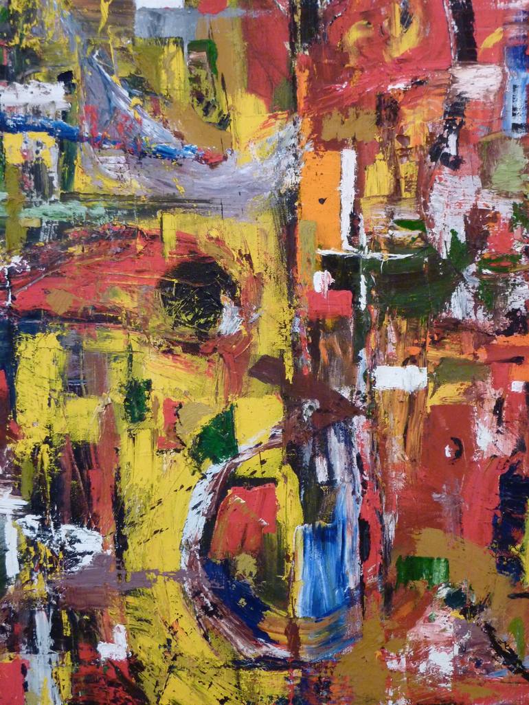 Original Abstract Expressionism Cities Painting by Michael Stoeckle