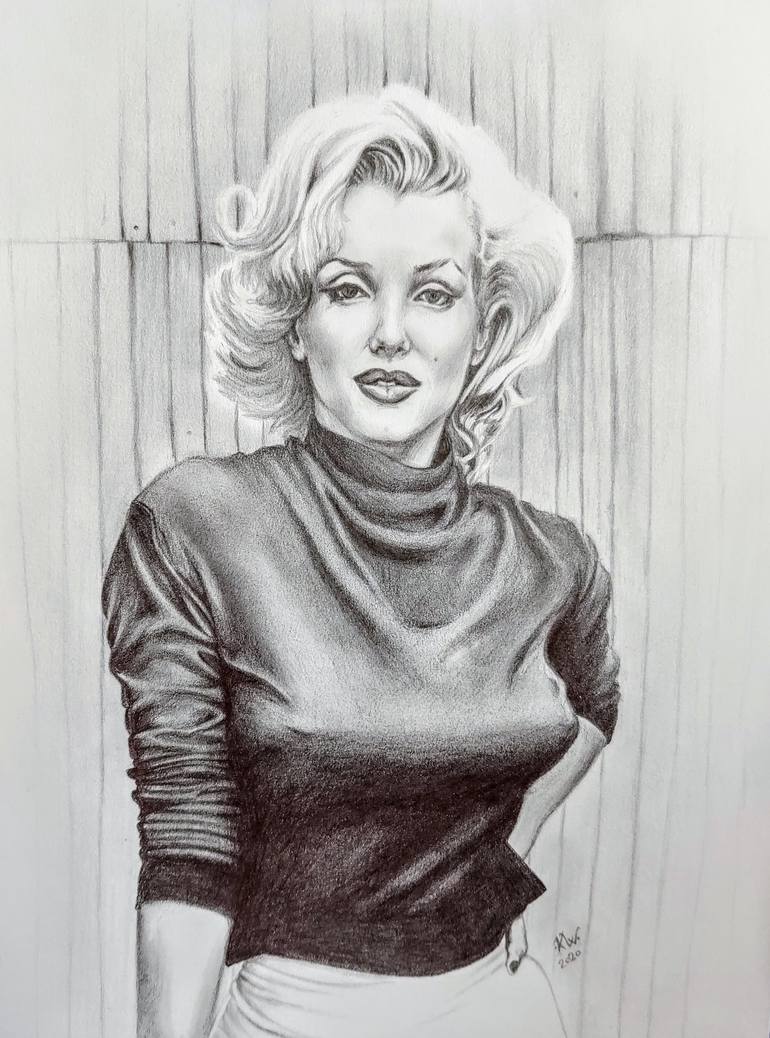 Marilyn Monroe, pencil Not my first time trying to sketch her but the first  one to make the cut. #sketch #drawing #caricature…